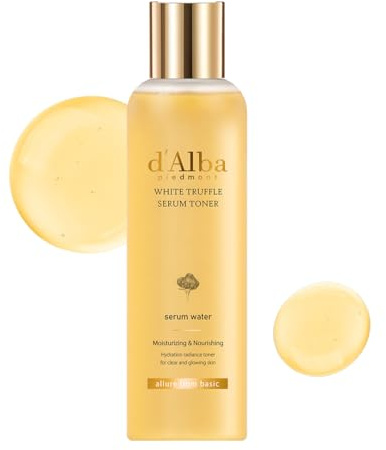 d'alba Piedmont Tonico siero idratante al tartufo bianco, pelle di vetro con doppia vitamina per la cura della pelle, idratante per il viso, (6,08 fl. oz)
