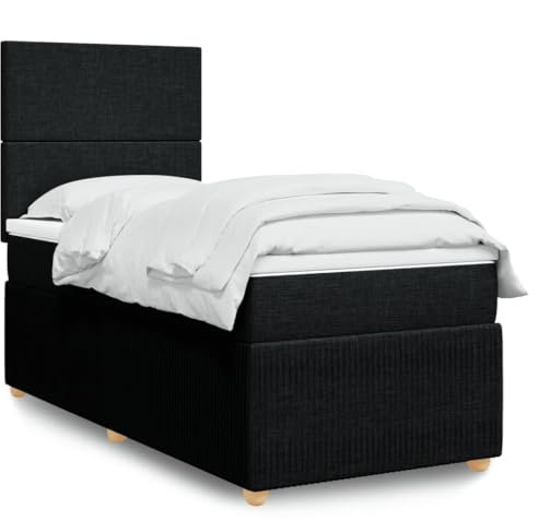 qohoio Boxspringbett mit Matratze Schwarz 90x190 cm Betten Bett Mit Matratze Bett Boxspringbett Schlafzimmer MöBel Stoff - 3291906