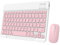 OHVBAEON Wireless Keyboard and Mouse Set, 10'' Ultra Slim Bluetooth Keyboard and Mouse, Rechargeable Wireless Mouse and Keyboard Set for IOS, Mac, IPad, Windows and Android 3.0 and above OS (pink)