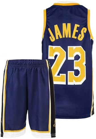 Amdrabola Lakers Lebron James #23 Basketball Kinder Trikot Bausatz, Lila, Komm mit Shorts Basketballfans #23 (164,Lila)