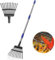 Rastrello per foglie da giardino, rastrello per foglie piccole per giardinaggio con 11 denti in metallo larghi 21 cm, da 78 a 182 cm, manico lungo regolabile, rastrello resistente per prati, cortile