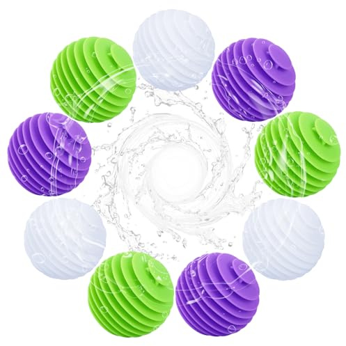 9 bolas de secado para secadora de ropa, bolas de lavado para chaquetas de plumón, bolas de secado reutilizables, bola de lavado para lavadora, bolas de secadora para ropa del hogar (verde, blanco