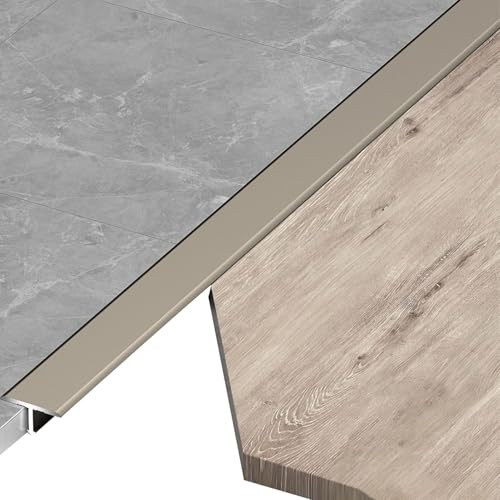 Golvövergångslister 15×7,5 mm, T-profil för platta dörrtrösklar list, anodiserat aluminium, laminatgolv, täcklist för fogar mellan golvplattor(Champagne,1.5x100cm)