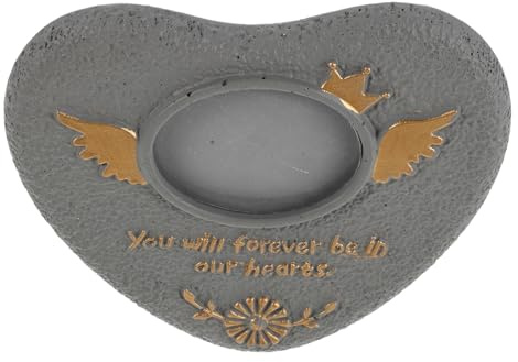 Alasum Pietra Commemorativa per Animali Domestici in Pietra Resistente alle Intemperie, Lapide a Forma di Cuore per Cani da Esterno, Targa Funeraria Personalizzata Compatta per Giardino