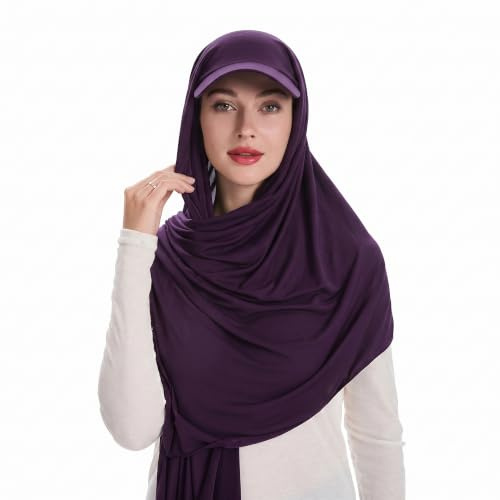 ZLYC Muslimsk hijab halsduk med paraply, klar att använda, damer
