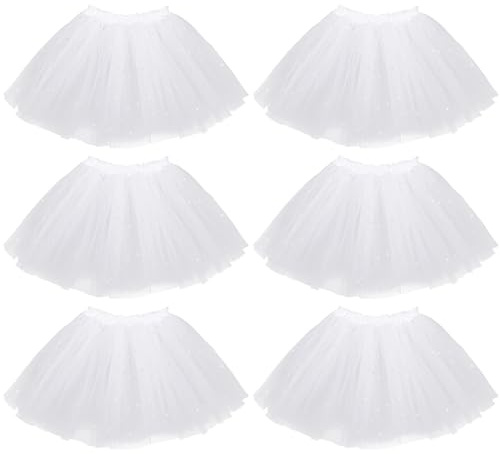 kilofly 6pc White Girls Ballet Tutu Kids Birthday Princess Party Favor Dress Set