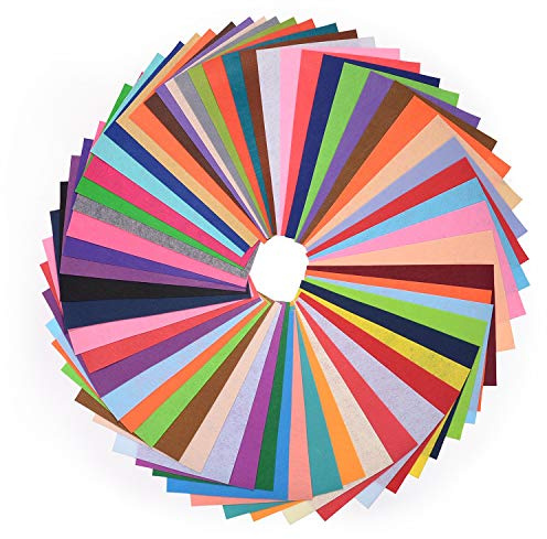 HellDoler Fieltro Manualidades, 60 Hoja de Fieltro Tela de Fieltro Cojines de Fieltro de Tela para Patchwork Costura DIY Artesanías de Bricolaje Manualidades,20cm x 30cm