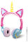 ONTA Auriculares para Niños con Orejas de Gato Iluminados con LED Plegables sobre Oído, Auriculares Resplandor Unicornio para Niños para la Escuela, la Casa, Cable Sin Enredos (Polvo Amarillo)