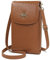 HMOOM Stylish Women's Crossbody Phone Bag – Luxurious Genuine Leather Small Shoulder Bag, Elegant Mobile Phone Purse with 8 Card Slots & Secure Zipper, Lightweight & Comfortable for Chic (Brown)