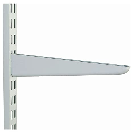 DJM Twin Slot Shelving Bracket, 370mm, 10 Pack, White | Heavy-Duty Shelf, Adjustable, Wall Mounted | For Shed, Garage, Indoor Storage Racking | Easy To Install