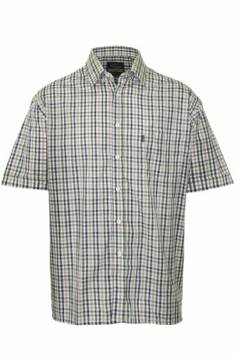 Champion Mens Checked Country Casual Short Sleeve Shirt Doncaster Green L