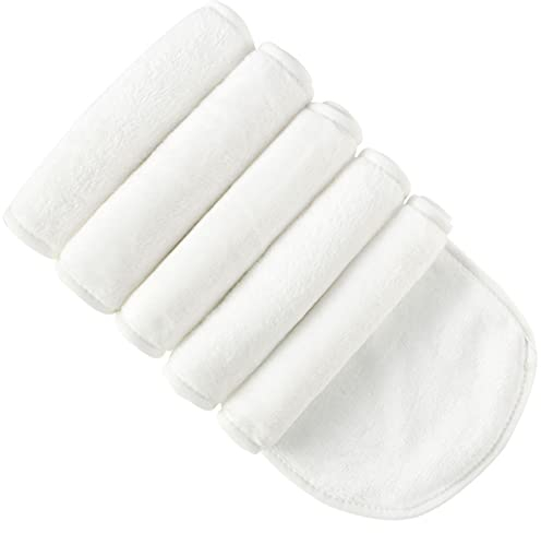 5 Pack Make Up Remover Cloth, 15.75 * 7.87in Flannel Face Cloth Face Wipes for Make Up Removing (White)