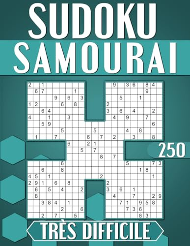 Sudoku Samouraï Adulte Très Difficile: 250 Grilles Avec Solutions, Cahier d'activités pour Adultes et Seniors.