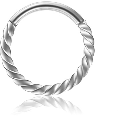 Decentraland 1 PEZZO 16G Argento Diametro 6 mm Elegante Orecchio Helix Twist Orecchini in Acciaio Inossidabile per Cartilagine, Naso, Septum, Spirale, Anello Orbitale, Gioielli per Piercing, 1.2mm(16G