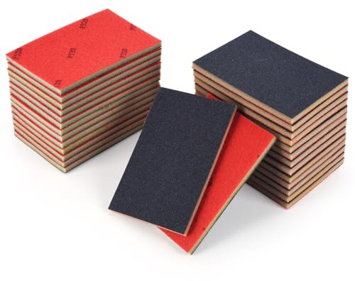 Schleifschwämme, 28 Stück Schleifschwämme Set 180-3000Körnung, Flexibles Nass-Trocken-Schleifpapier, Handschleifblöcke, Schleifpads für Holz,Trockenbau,Metall,Farbe, Autokarosseriereparatur