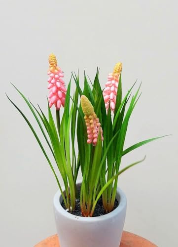 artplants.de Konstgjord blomma, druvhyacint NARMADA i cementkruka, 20 cm
