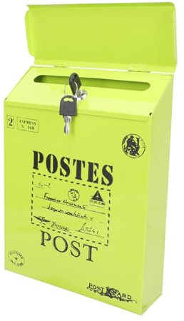 Gadpiparty Buzón De Pared Vintage con Cerradura Estilo Retro para Hogar y Oficina