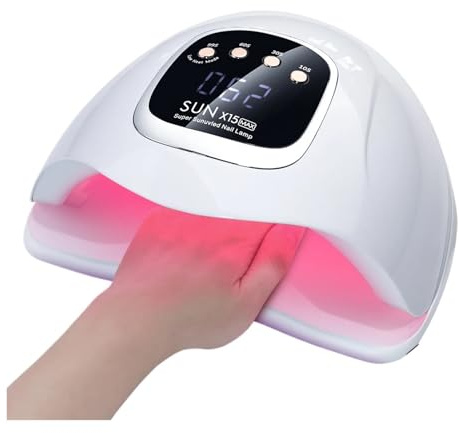TIEOAXFT Lámpara de Secado de uñas de Alta Potencia Sun X15 MAX for uñas de Gel, 280 W, 66 LED, máquina de Secado de Esmalte de Gel con Sensor automático, lámpara de uñas UV LED