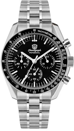 watchdives WD1860 WD1861 WD1863 Montre Chronographe pour Hommes, Montres Sport à Quartz Japonaise VK63, Cristal de à Bulles de 40 mm, Montre de Plongée à 100 m