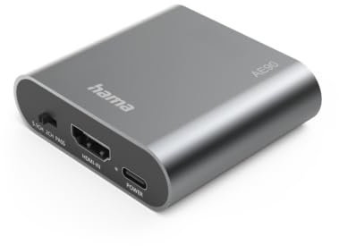 Hama Extractor de audio HDMI AE90, HDMI a audio, Toslink, conector de 3,5 mm, plateado