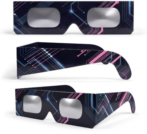 SAFE ECLIPSE Pack 2/6/12, Gafas para eclipse solar, montura 45 mm, se usan sobre la mayoría de gafas de vista, probadas EN ISO 12312-2:2015, marcado CE para observación solar segura – Circuit Board