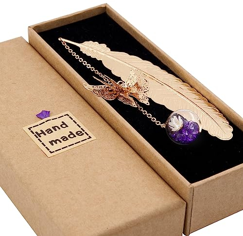 Toirxarn Metallisches Feder-Lesezeichen – Originelles & Persönliches Geschenk für Frauen & Mamas – Ideal zum Muttertag, Lehrer-Dank oder für Leseratten