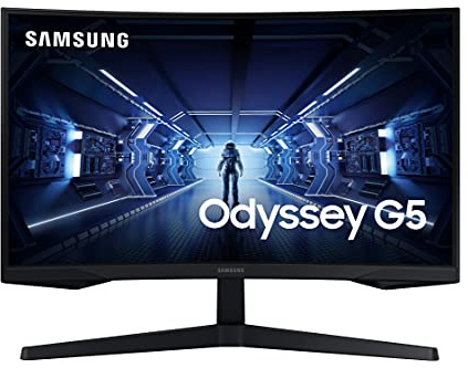 Samsung Odyssey LC27G55TQWUXEN 27 G55 1000R Curved Gaming Monitor - 144Hz, 1ms, 1440p QHD, Freesync Premium, HDR10, HDMI, 1 x Displayport, Black