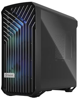 Fractal Design Torrent Compact RGB Black - Light Tint Tempered Glass Side Panels - Open Grille for Maximum Air Intake - Two 180mm RGB PWM Fans Included - Type C - ATX Airflow Mid Tower PC Gaming Case