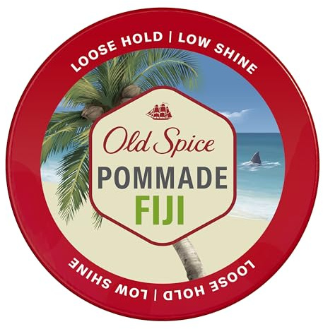 Old Spice Mens Hair Pomade, Fiji Pomade for Men, Loose Hold, Low Shine, Hair Styling, 2.22 oz