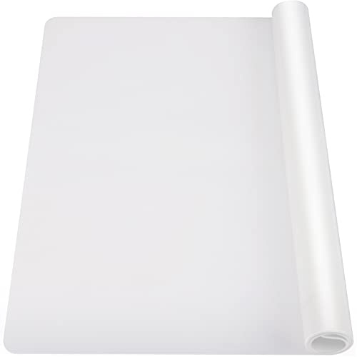 Ewen 31.6x23.5in 2mm Silicone Mats for Kitchen Counter, Extra Large Thick Heat Resistant Bar Mats for Countertop Protector Nonslip Placemat for Air Frye Crafts Work Glass Top Stove Work Translucent