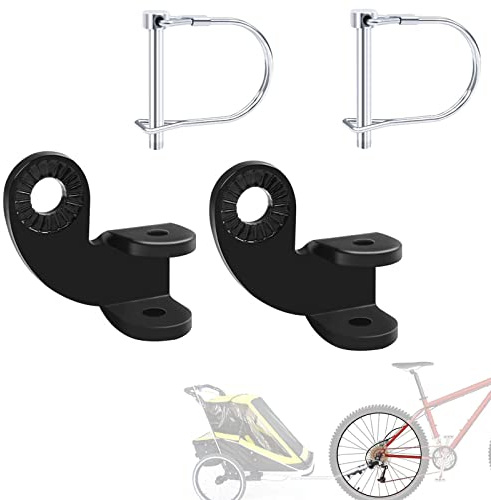 Gfamous 2 Stück Fahrradanhänger Kupplung für Anhänger, Fahrrad Anhängerkupplung mit Sicherungsstift, Universal Fahrrad Anhängerkupplung Adapter für Kinderanhänger,Fahrradanhänger,Undeanhänger(Schwarz)