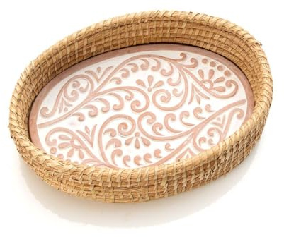 Better World Bio Bread Basket with Terracotta Warmer, Bread Basket for Serving, Sized 12.5 w x 8.5 d x 3.5 h