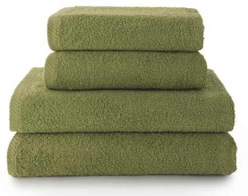 Top Towel - Combo - Große Badetücher - Badezimmerhandtücher - 2 Hand- oder Waschbeckenhandtücher + 2 Duschtücher - 100 % Baumwolle - Blatt