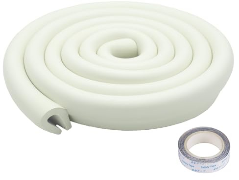 U Shape Edge Protectors for Glass Coffee Table,Foam Baby Proofing Safety Bumper Guard Strip,Corner Protectors for Kids,Extra Thick,Suitable for Furniture Fireplace,6.5 Ft/2m (Milky White)