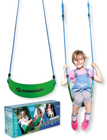 Schildkröt Jungle Swing, Balançoire pour Enfants avec Siège Élastique, Accessoire Jungle Line, Fixation à n'importe Quel Cadre de Balançoire