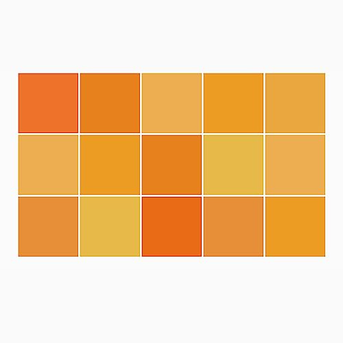 Ulticool Dekoration Aufkleber Fliesen - Gelb Orange Ockergelb Zubehör - 15x15 cm - 15 Stück Selbstklebende Klebefolie - Rückwand für die Wand Badezimmer - Küchenwand Küche - Sticker Abwaschbar