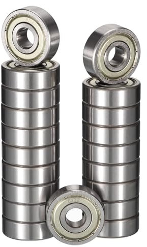 HiPicco 623ZZ Deep Groove Ball Bearings, ID 3mm x OD 10mm x Width 4mm Miniature Bearings, Double Metal Shielded Ball Bearing Chrome Steel Z2 Lever 20pcs