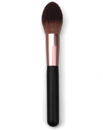 1 Pièce Pinceau Blush, Manche en Bois Pinceau Maquillage Professionnelle Face Brush Check Color Brush for Blush Manche en bois noir Synthetic Brins