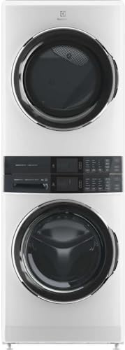 Electrolux ELTE7600AW 4.5 Cu. Ft. Front-Load Washer & 8.0 Cu. Ft. Electric Dryer Stacked Laundry Tower in White with SmartBoost Premixing