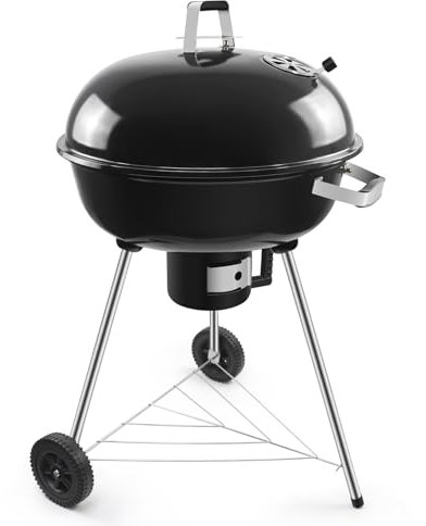 kisidus Barbecue Charbon Rond avec Couvercle et Roues BBQ Portable Barbecue Grill pour Jardin Camping Balcon - Grande taille