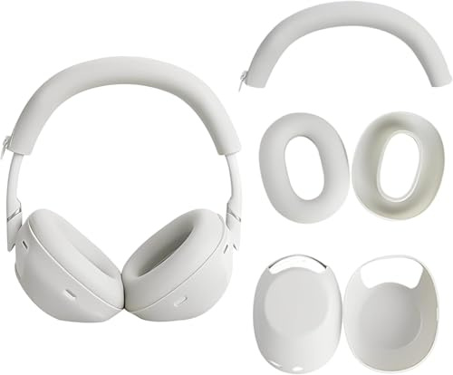 umvowuxa Lot de 3 protections pour casque Sony WH-1000XM6, en silicone souple, accessoires pour casque (gris platine)
