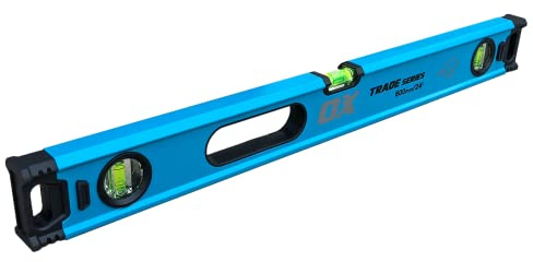 OX Trade Box Spirit Level 900mm, Lightweight, High-Accuracy Magnified Vials, Shock-Absorbing Removable End Caps, Ergonomic Cushioned Grips, OX-T024209