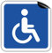 STROBO - Targhetta magnetica da 15 x 15 cm + 2 adesivi con simbolo di persona disabile su sedia a rotelle