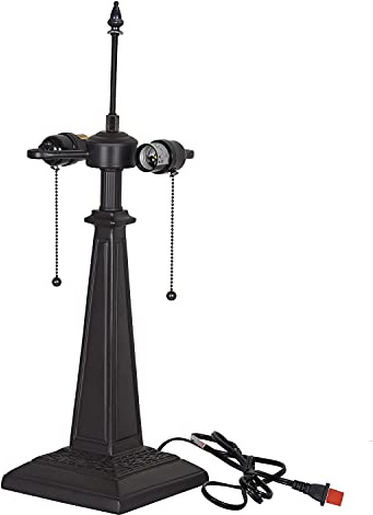 Capulina Tiffany Table Lamp Base Replacement for 14-18 Inches Lampshade Pole Height 24 Inches Bronze Finished Resin Base