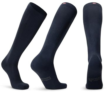 DANISH ENDURANCE Calcetines de Compresión Algodón Orgánico, Mujer y Hombre, Deporte, Recuperación, 1 y 3 Pack, Azul Oscuro, 43-47