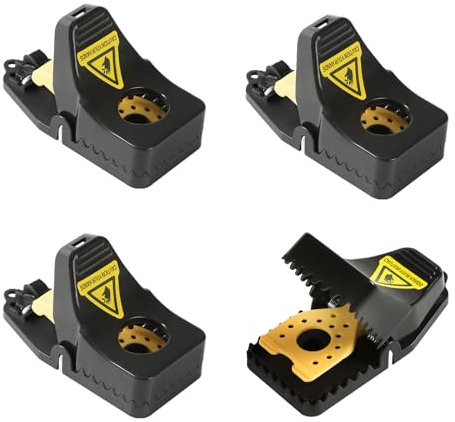 RnCop Reusable Mouse Trap, 4 Pack Heavy Duty High Sensitive Mice Catcher, Safe and Effective Rodent Trap for Indoors and Outdoors, Quick and Easy clean Rodent Catcher