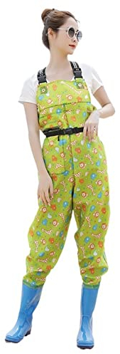 watthosen Damen wasserdicht Wathose Damen,Anglerhose Hose Kinder,fischerhose Mit Gemustert,mit Stiefel Wasserdicht Mit Watstiefel Fischerhose (Farbe : Yellow, Größe : 39)