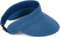 styleBREAKER Papierstroh Visor Cap einfarbig | Sonnenvisier mit elastischem Band und Hakenverschluss | Luftige Schildkappe als Sonnenhut für Damen, Farbe:Blau