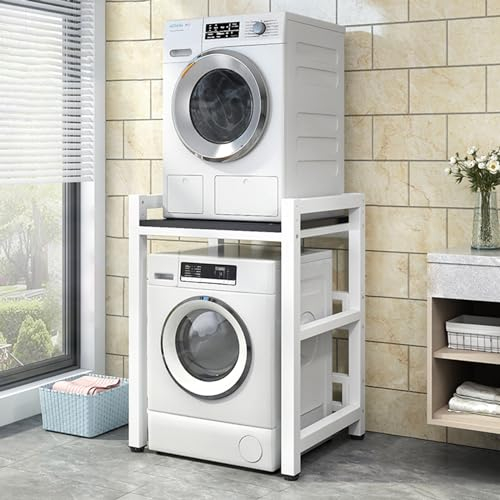 Kit de apilamiento para lavadora y secadora Kit apilable para lavadora y secadora, Portátil Estantería para Lavadora Altura Ajustable para lavadero, Ahorro de espacio Cocina Estante para lavavajillas