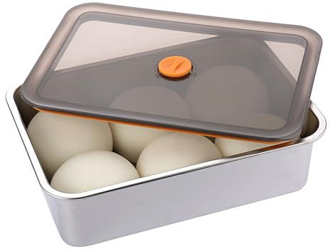 SUMNACON Stainless Steel Pizza Dough Proofing Box, Household Pizza Dough Container Dough Proofing Tray Large Capacity Storage Box Organizer Cake Carrier Container with Lid